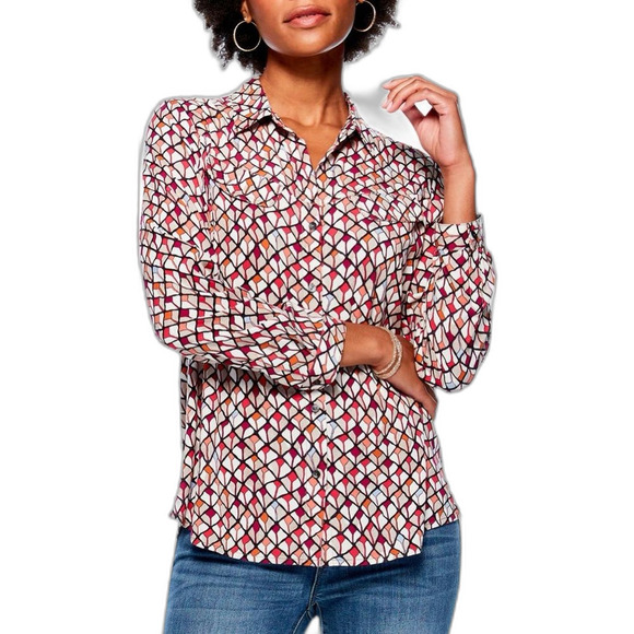 NIC+ZOE Scarf Print Live In Shirt XXL - Picture 1 of 13